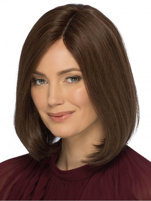 Glamouröse 12" Bob Perücken Aus Echthaar Mit Monofilament