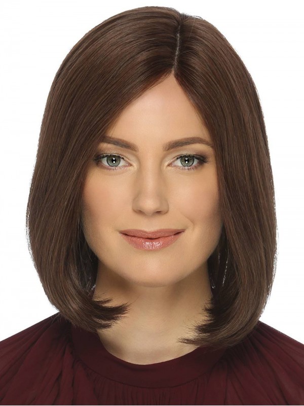 Glamouröse 12" Bob Perücken Aus Echthaar Mit Monofilament