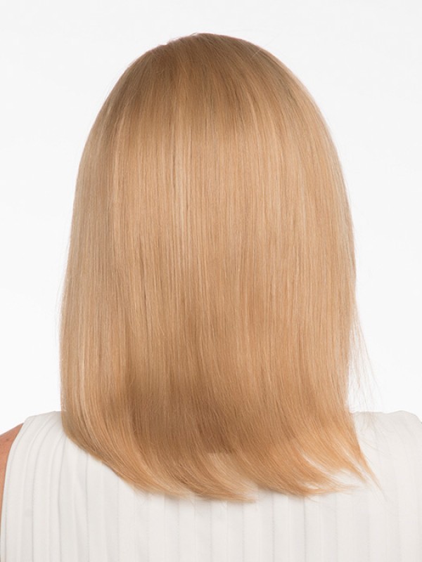 Blonde Glatte Bob Perücke Aus 100 % Echthaar Ohne Kappenlos