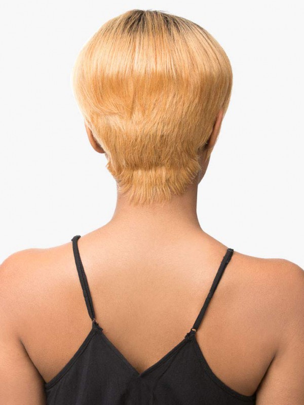 Gerade Pixie Cut Perücken Aus Echthaar Mit Pony