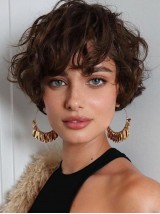 8" Wellig Remy-Menschenhaar Bobs Kurze Damen Perücken