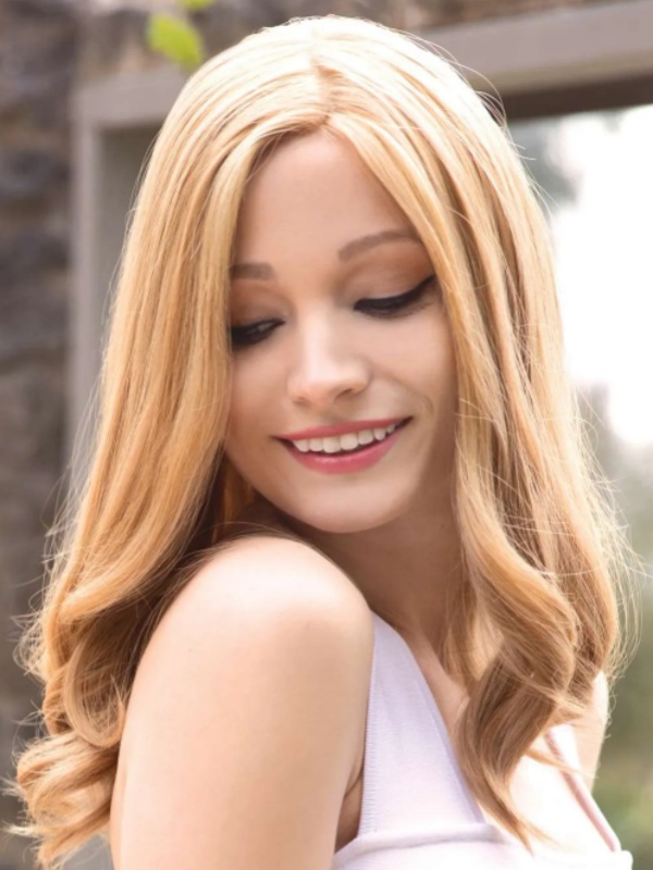 Glamouröse 16" Gewellte Lace Front Perücken Aus Echthaar Ohne Pony