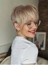 6" Boycuts Synthetische Glatte Kappenlose Kurzhaarperücken