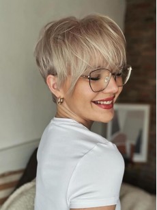 6" Boycuts Synthetische Glatte Kappenlose Kurzhaarperücken