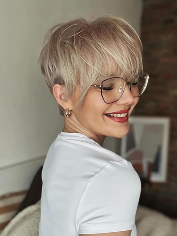 6" Boycuts Synthetische Glatte Kappenlose Kurzhaarperücken